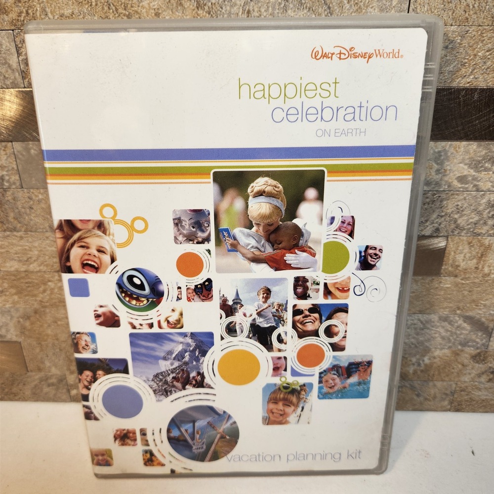 Walt Disney World Happiest Celebration on Earth Vacation Planning Kit DVD CD-ROM